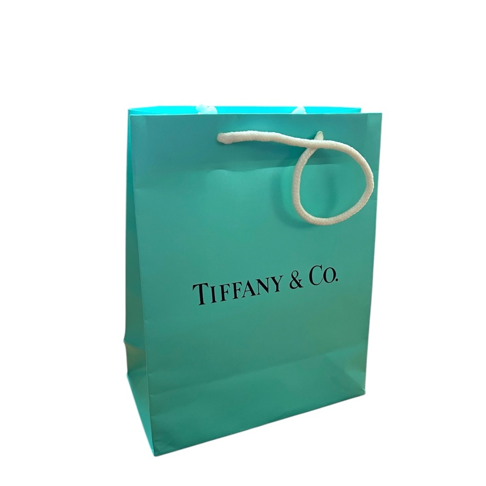 ⚪️TIFFANY & CO.: Authentic w/logo turquoise medium size shopping bag preowned⚪️